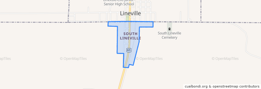 Mapa de ubicacion de South Lineville.