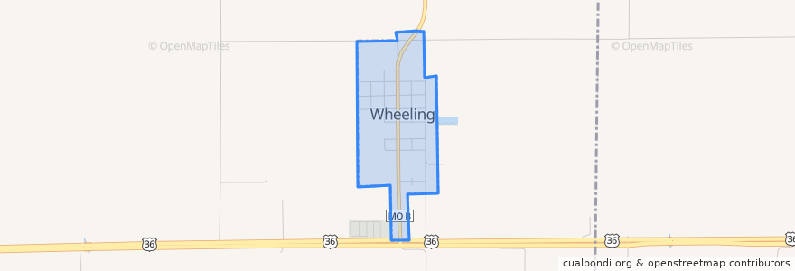 Mapa de ubicacion de Wheeling.