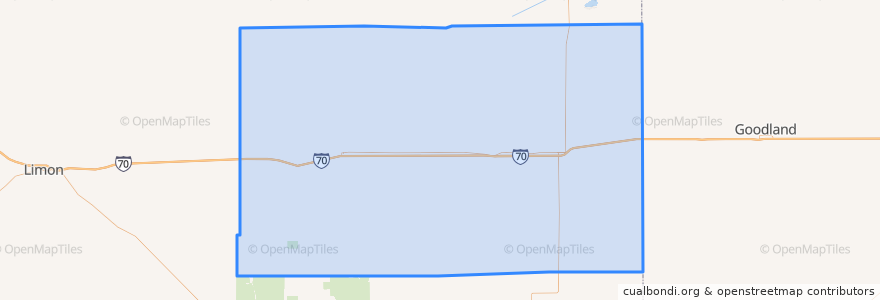 Mapa de ubicacion de Kit Carson County.