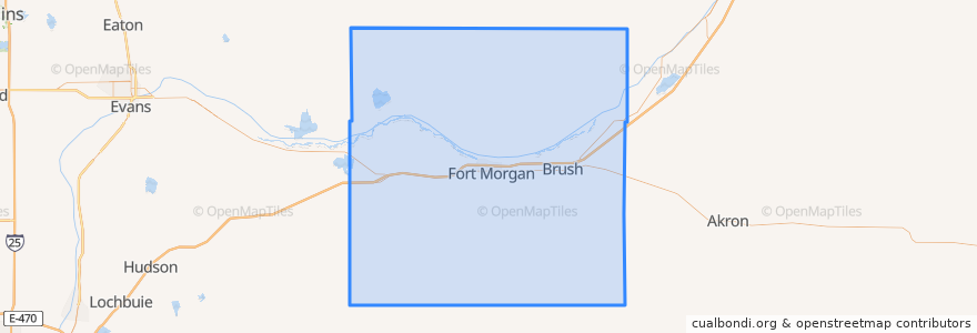 Mapa de ubicacion de Morgan County.