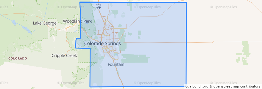 Mapa de ubicacion de El Paso County.