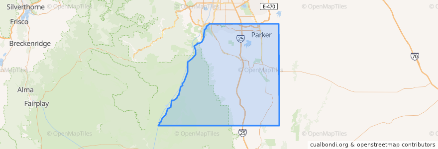 Mapa de ubicacion de Douglas County.