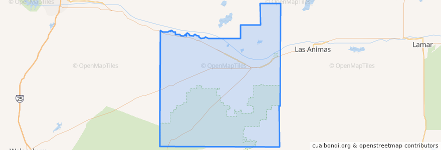 Mapa de ubicacion de Otero County.