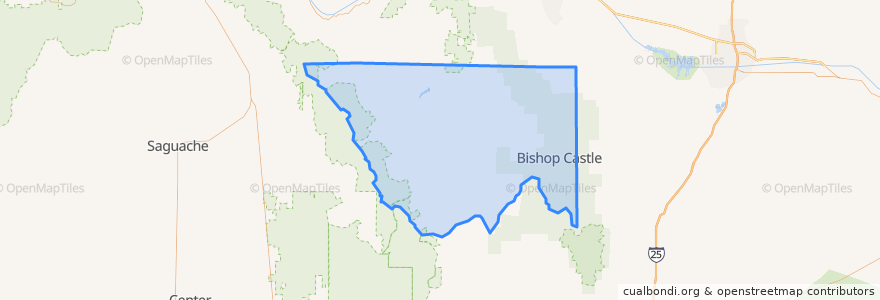 Mapa de ubicacion de Custer County.