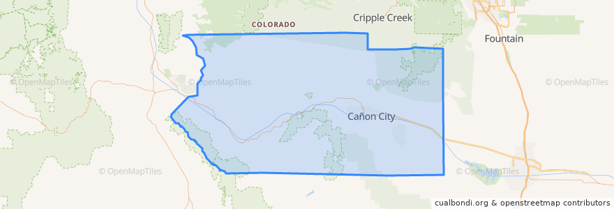 Mapa de ubicacion de Fremont County.