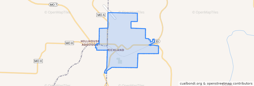 Mapa de ubicacion de Richland.