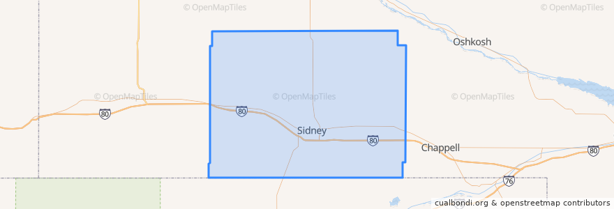 Mapa de ubicacion de Cheyenne County.