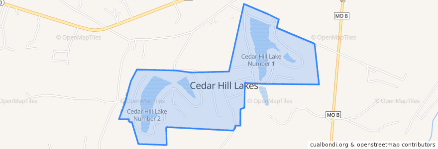 Mapa de ubicacion de Cedar Hill Lakes.