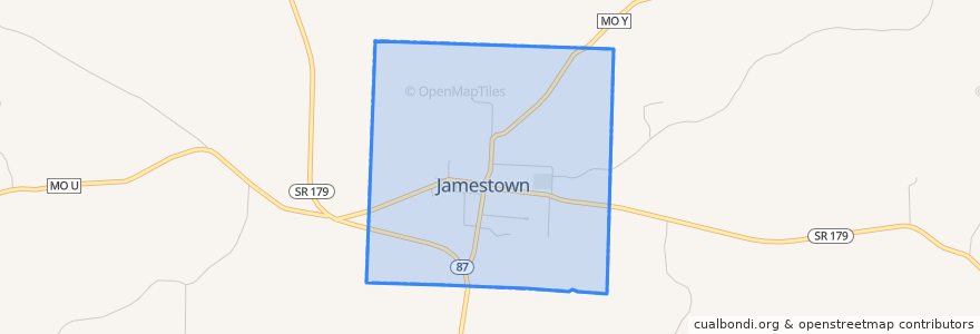 Mapa de ubicacion de Jamestown.