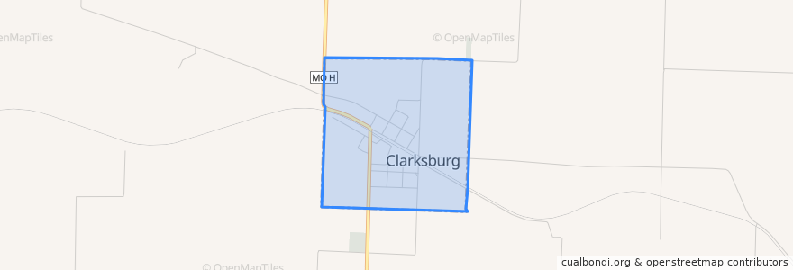 Mapa de ubicacion de Clarksburg.