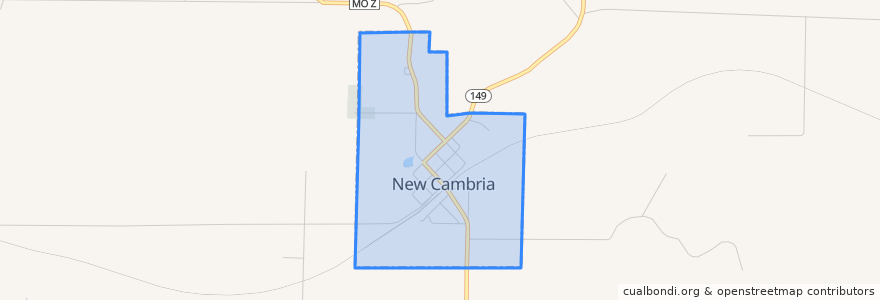 Mapa de ubicacion de New Cambria.