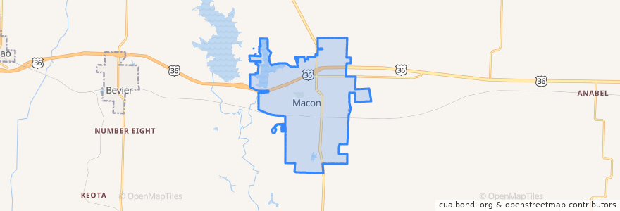 Mapa de ubicacion de Macon.