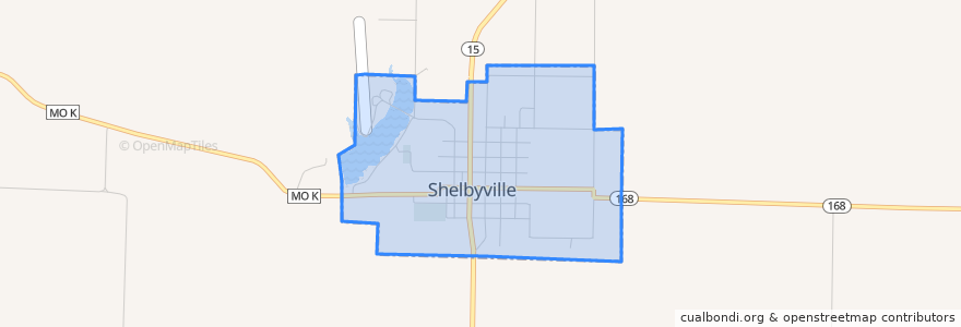 Mapa de ubicacion de Shelbyville.