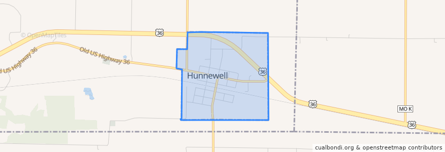 Mapa de ubicacion de Hunnewell.