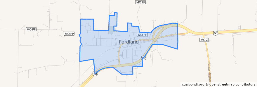 Mapa de ubicacion de Fordland.