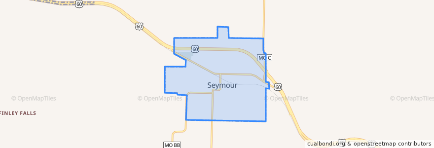 Mapa de ubicacion de Seymour.