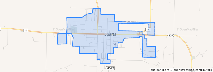 Mapa de ubicacion de Sparta.