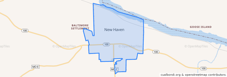 Mapa de ubicacion de New Haven.