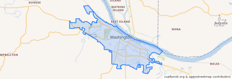 Mapa de ubicacion de Washington.