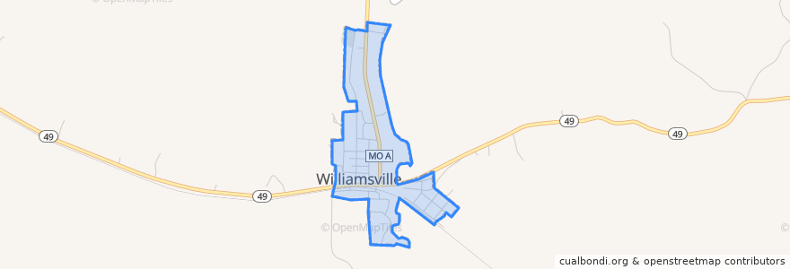 Mapa de ubicacion de Williamsville.