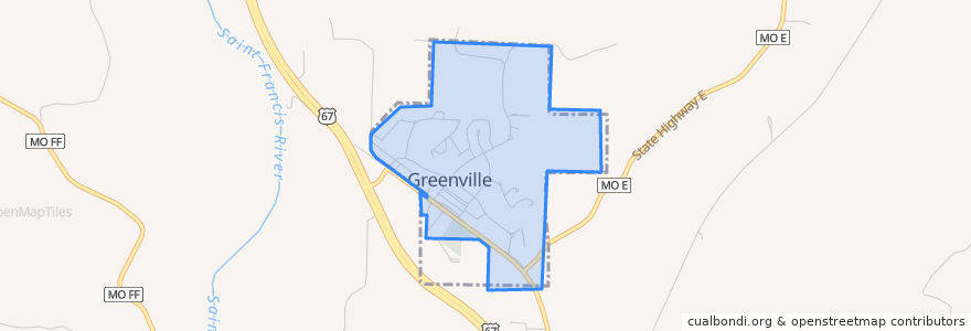 Mapa de ubicacion de Greenville.