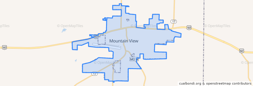 Mapa de ubicacion de Mountain View.