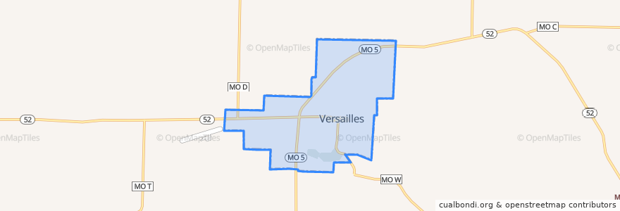 Mapa de ubicacion de Versailles.