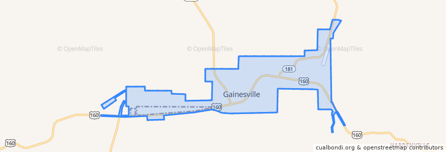 Mapa de ubicacion de Gainesville.