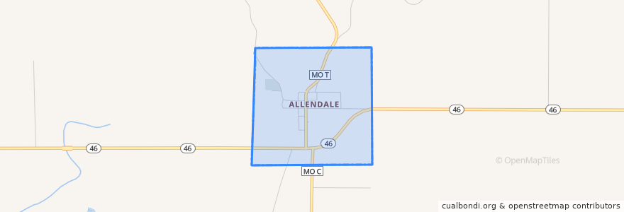 Mapa de ubicacion de Allendale.