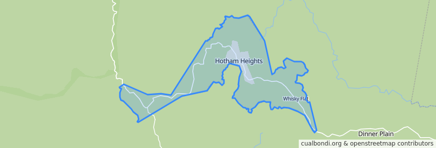 Mapa de ubicacion de Mount Hotham Alpine Resort.