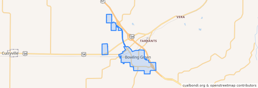 Mapa de ubicacion de Bowling Green.