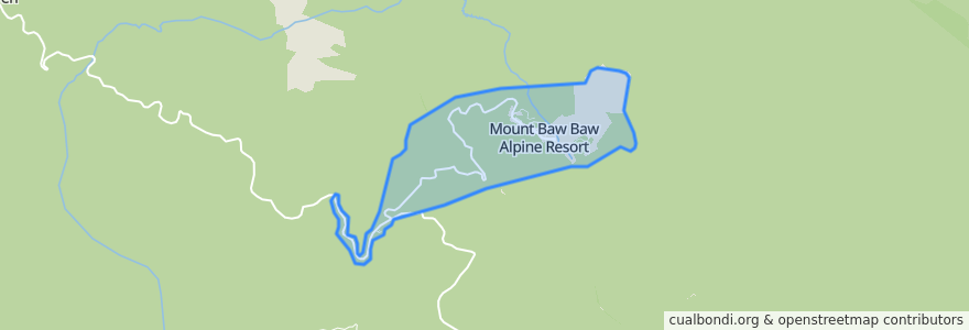 Mapa de ubicacion de Mount Baw Baw Alpine Resort.