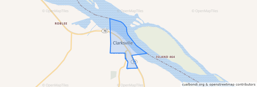 Mapa de ubicacion de Clarksville.