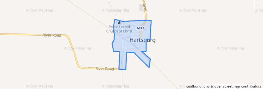 Mapa de ubicacion de Hartsburg.