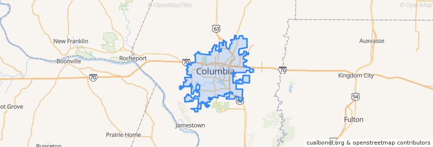 Mapa de ubicacion de Columbia.