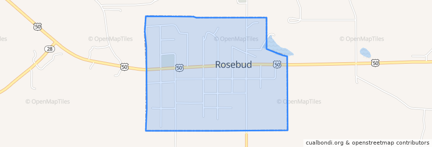 Mapa de ubicacion de Rosebud.