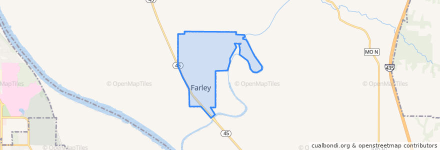 Mapa de ubicacion de Farley.