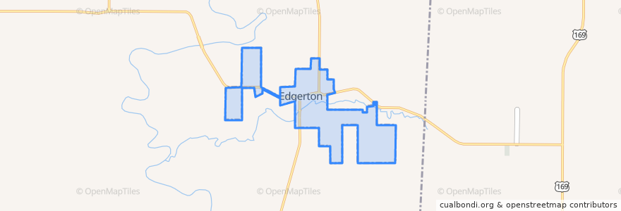 Mapa de ubicacion de Edgerton.