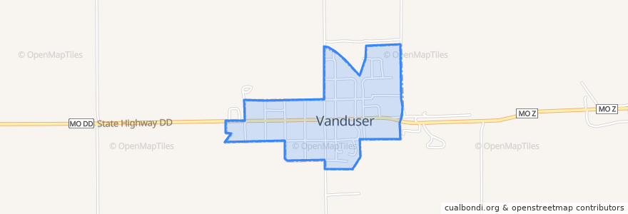 Mapa de ubicacion de Vanduser.