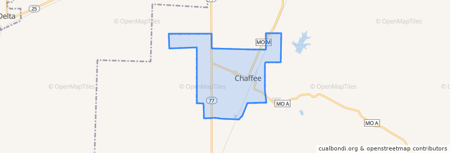 Mapa de ubicacion de Chaffee.