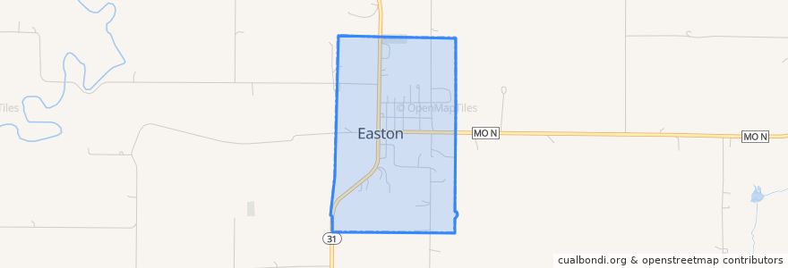 Mapa de ubicacion de Easton.