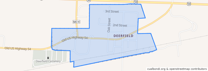 Mapa de ubicacion de Deerfield.