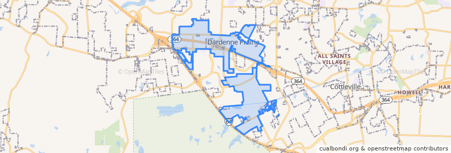 Mapa de ubicacion de Dardenne Prairie.