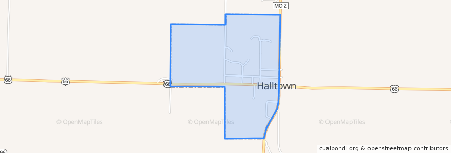 Mapa de ubicacion de Halltown.