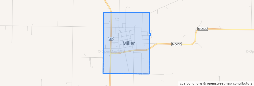 Mapa de ubicacion de Miller.