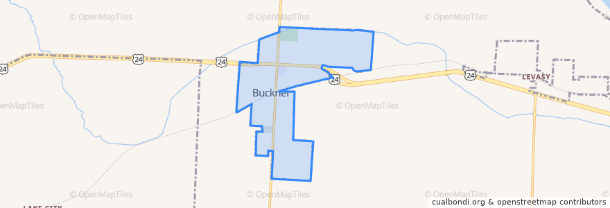 Mapa de ubicacion de Buckner.