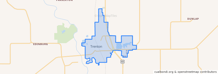 Mapa de ubicacion de Trenton.