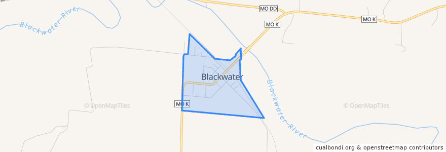 Mapa de ubicacion de Blackwater.