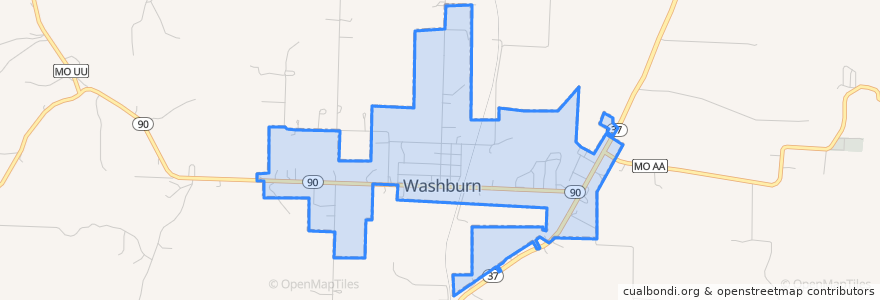 Mapa de ubicacion de Washburn.