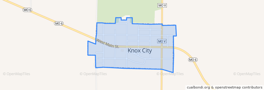 Mapa de ubicacion de Knox City.